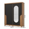 Guarda-Roupa Casal Talles 2 Portas 3 Gavetas com Espelho Nature/Preto Hp - Henn