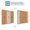 Guarda-Roupa Casal Palermo 6 Portas 2 Gavetas 100% Mdf Flex Cinamomo/Off White Laca - Genialflex