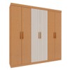 Guarda-Roupa Casal Palermo 6 Portas 2 Gavetas 100% Mdf Flex Cinamomo/Off White Laca - Genialflex