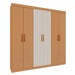 Guarda-Roupa Casal Palermo 6 Portas 2 Gavetas 100% Mdf Flex Cinamomo/Off White Laca - Genialflex