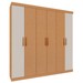 Guarda-Roupa Casal Palermo 6 Portas 2 Gavetas 100% Mdf Flex Cinamomo/Off White Laca - Genialflex