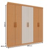 Guarda-Roupa Casal Palermo 6 Portas 2 Gavetas 100% Mdf Flex Cinamomo/Off White Laca - Genialflex