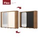 Guarda-Roupa Casal Mozzate 2 Portas 6 Gavetas Ripado com Espelho Flex Nature/Off White/Preto Hp - Henn