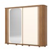 Guarda-Roupa Casal Mozzate 2 Portas 6 Gavetas Ripado com Espelho Flex Nature/Off White/Preto Hp - Henn