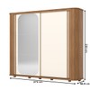 Guarda-Roupa Casal Mozzate 2 Portas 6 Gavetas Ripado com Espelho Flex Nature/Off White/Preto Hp - Henn