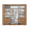 Guarda-Roupa Casal Mozzate 2 Portas 6 Gavetas Ripado com Espelho Flex Nature/Off White/Preto Hp - Henn