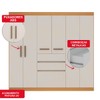 Guarda-Roupa Solteiro Berna 6 Portas 3 Gavetas Freijó/Off White Laca - Genialflex