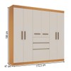 Guarda-Roupa Solteiro Berna 6 Portas 3 Gavetas Freijó/Off White Laca - Genialflex