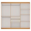 Guarda-Roupa Solteiro Berna 6 Portas 3 Gavetas Freijó/Off White Laca - Genialflex