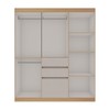 Guarda-Roupa Solteiro Berna 6 Portas 3 Gavetas Freijó/Off White Laca - Genialflex