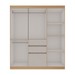Guarda-Roupa Solteiro Berna 6 Portas 3 Gavetas Freijó/Off White Laca - Genialflex