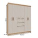 Guarda-Roupa Solteiro Berna 6 Portas 3 Gavetas Freijó/Off White Laca - Genialflex