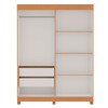 Guarda-Roupa Solteiro Toledo 2 Portas 100% Mdf Flex Cinamomo/Off White/Fendi - Genialflex