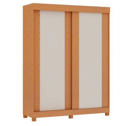 Guarda-Roupa Solteiro Toledo 2 Portas 100% Mdf Flex Cinamomo/Off White/Fendi - Genialflex