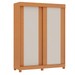 Guarda-Roupa Solteiro Toledo 2 Portas 100% Mdf Flex Cinamomo/Off White/Fendi - Genialflex
