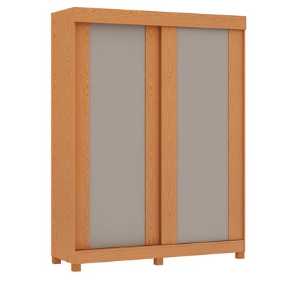 Guarda-Roupa Solteiro Toledo 2 Portas 100% Mdf Flex Cinamomo/Off White/Fendi - Genialflex