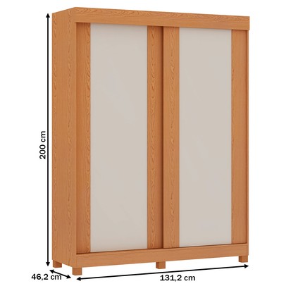 Guarda-Roupa Solteiro Toledo 2 Portas 100% Mdf Flex Cinamomo/Off White/Fendi - Genialflex