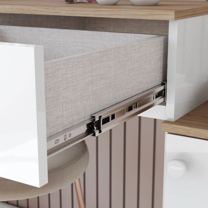 Penteadeira Agnes 1 Porta 2 Gavetas com Espelho Branco/Jequitibá Hp - Henn