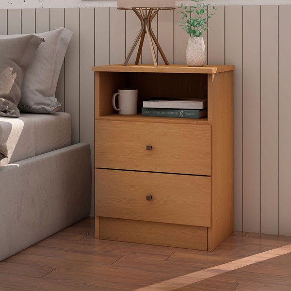 Mesa de Cabeceira Irlanda 2 Gavetas Freijó - Genialflex