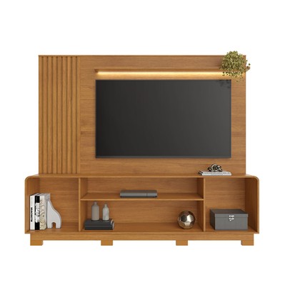 Estante para TV Até 65 Polegadas Apego Candian 3 Portas com Led Cinamomo/Off White - Jcm Móveis