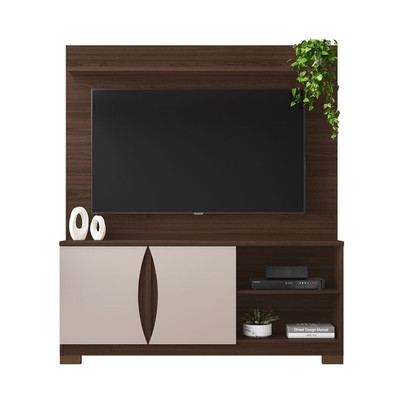 Estante para TV Até 56 Polegadas União Candian 2 Portas Café/Off White - Jcm Móveis