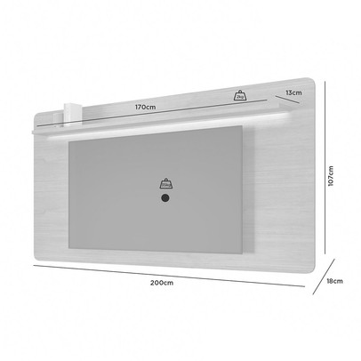 Painel para TV Até 70 Polegadas Cristal Candian com Led Cinamomo - Jcm Móveis