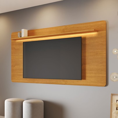 Painel para TV Até 70 Polegadas Cristal Candian com Led Cinamomo - Jcm Móveis