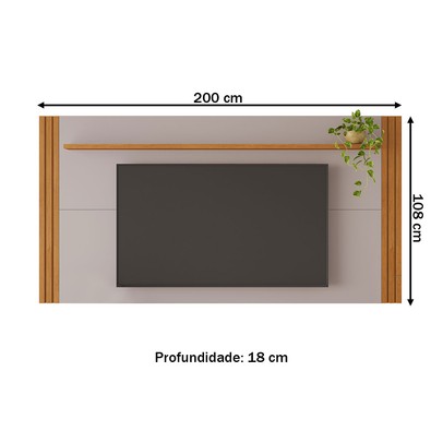 Painel para TV Até 70 Polegadas Trunfo Candian Cinamomo/Off White - Jcm Móveis