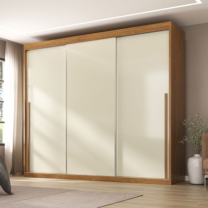 Guarda-Roupa Casal Senna 3 Portas 6 Gavetas Cinamomo/Off White - Maxel