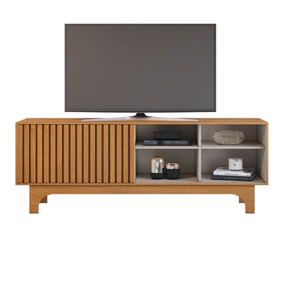 Rack para TV Até 70 Polegadas Sereno Candian 1 Porta Cinamomo/Off White - Jcm Móveis