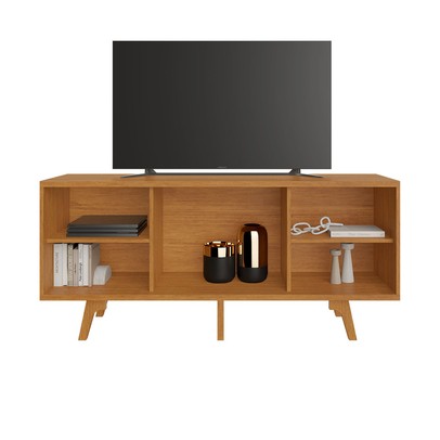 Rack para TV Até 56 Polegadas Garra Candian 1 Porta Cinamomo/Off White - Jcm Móveis