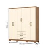 Guarda-Roupa Casal Caju 6 Portas 3 Gavetas Nature/Off White - Henn