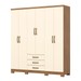 Guarda-Roupa Casal Caju 6 Portas 3 Gavetas Nature/Off White - Henn