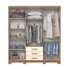 Guarda-Roupa Casal Caju 6 Portas 3 Gavetas Nature/Off White - Henn