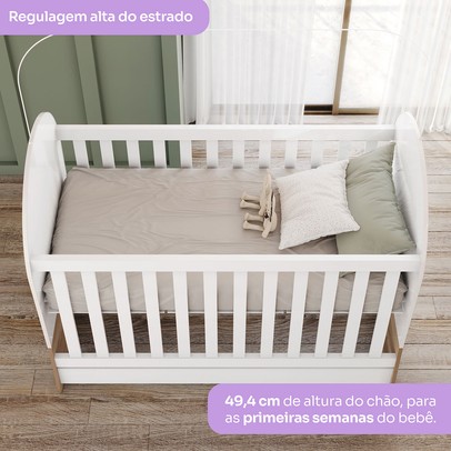 Berço Magia 3 em 1 Branco/Jequitibá Hp - Henn