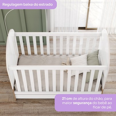 Berço Magia 3 em 1 Branco/Jequitibá Hp - Henn