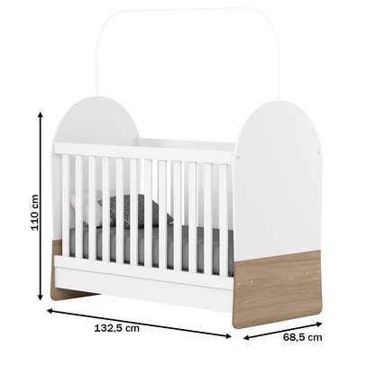 Berço Magia 3 em 1 Branco/Jequitibá Hp - Henn