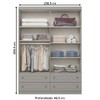 Guarda-Roupa Solteiro Americano 4 Portas 4 Gavetas Cinza - Henn