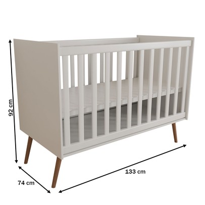 Berço Mini Cama Delicadeza Branco Acetinado - Panorama Móveis