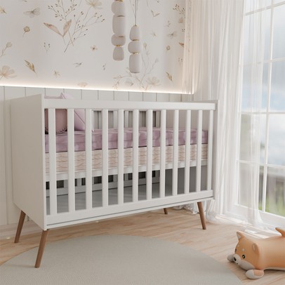 Berço Mini Cama Delicadeza Branco Acetinado - Panorama Móveis