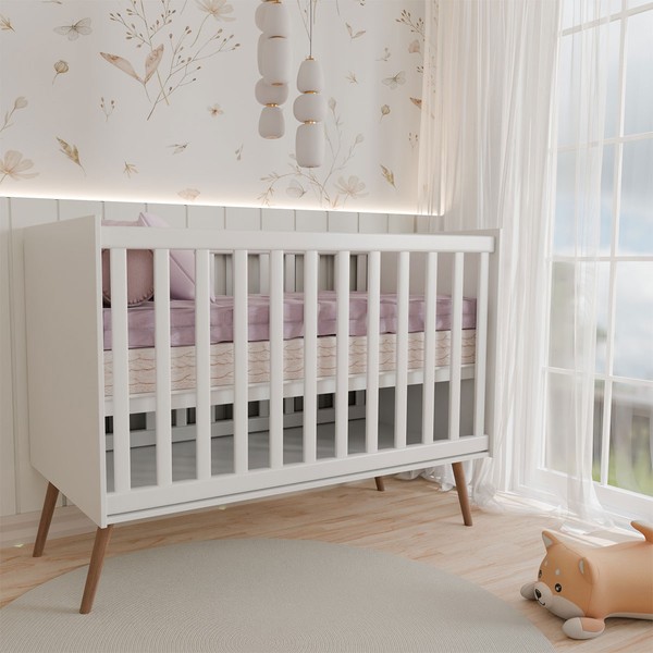 Berço Mini Cama Delicadeza Branco Acetinado - Panorama Móveis
