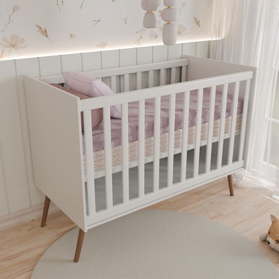 Berço Mini Cama Delicadeza Branco Acetinado - Panorama Móveis