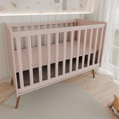 Berço Mini Cama Delicadeza Rosa - Panorama Móveis
