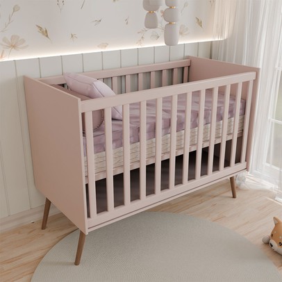 Berço Mini Cama Delicadeza Rosa - Panorama Móveis