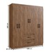 Guarda-Roupa Solteiro Texas 6 Portas 2 Gavetas Castanho - Doripel Móveis