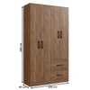 Guarda-Roupa Solteiro Dallas 4 Portas 2 Gavetas Castanho - Doripel Móveis