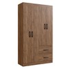 Guarda-Roupa Solteiro Dallas 4 Portas 2 Gavetas Castanho - Doripel Móveis