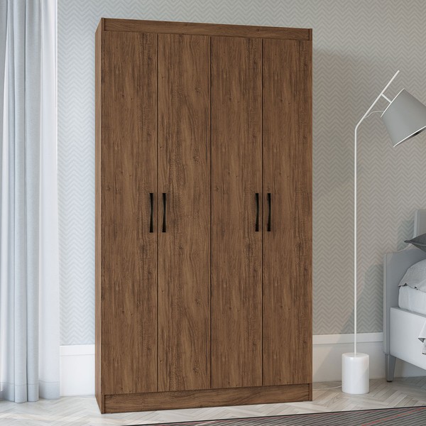 Armário Multiuso Dueto 4 Portas 8 Prateleiras Castanho - Doripel Móveis