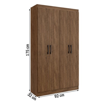 Armário Multiuso Dueto 4 Portas 8 Prateleiras Castanho - Doripel Móveis