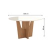 Mesa de Madeira Vértice 140 Cm com Vidro Nature/Off White - Henn